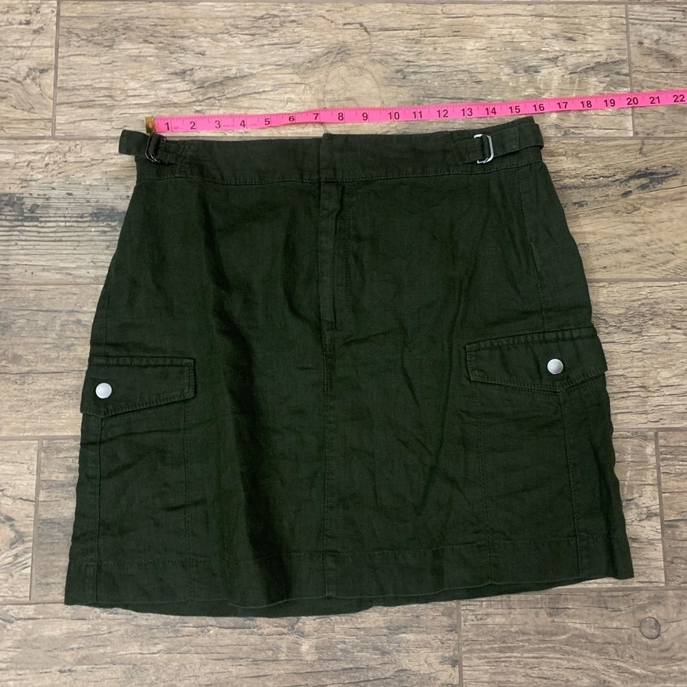 Women’s Athleta green 100% linen mini skirt with pockets - Picture 5 of 6